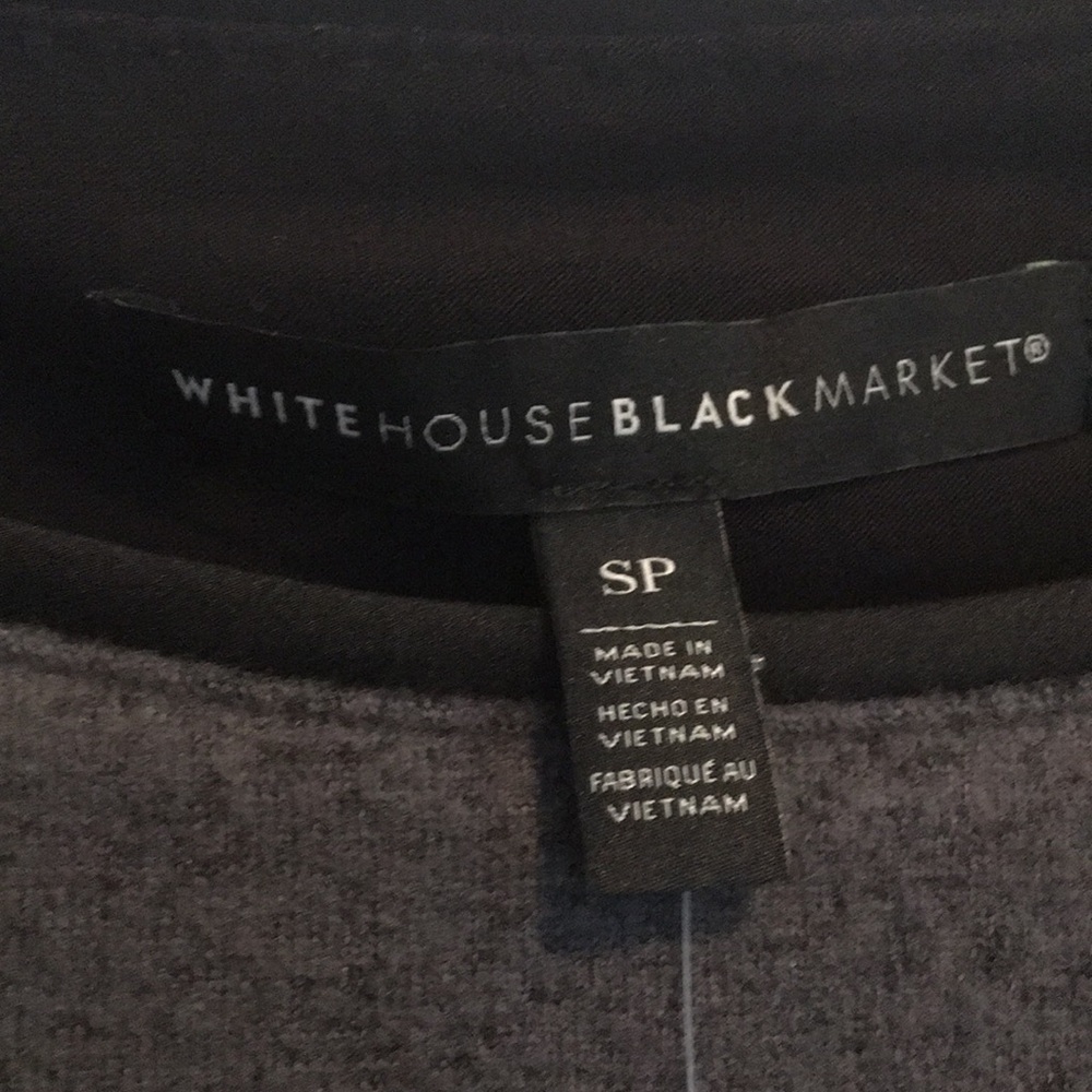 WHBM Long Sleeve Snit Twofer Top, Gray and Black Size SP - Picture 3 of 6